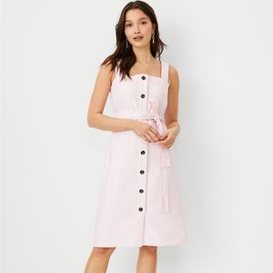 Ann Taylor Button Linen Blend Sheath Dress